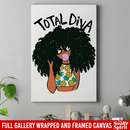 African American Canvas - Total Diva Cute Black Girl With Balloon
