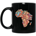 African American Coffee Mug Africa Lion Map African Pride Traditional Ethnic Pattern 11oz - 15oz Black Mug
