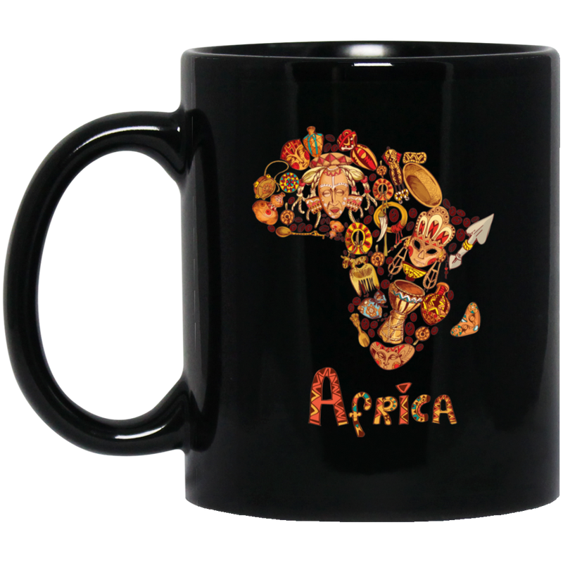 African American Coffee Mug Africa Map 11oz - 15oz Black Mug