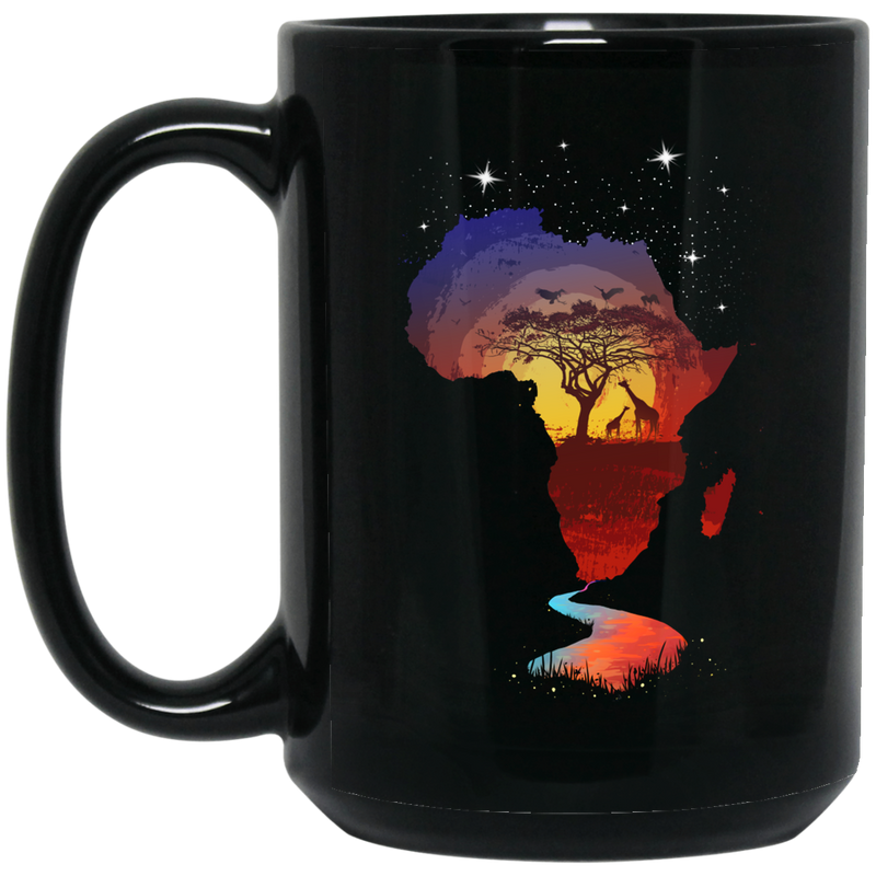 African American Coffee Mug Africa Map Star 11oz - 15oz Black Mug