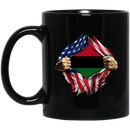 African American Coffee Mug African Flag Inside Shirt 11oz - 15oz Black Mug