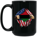 African American Coffee Mug African Flag Inside Shirt 11oz - 15oz Black Mug