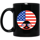 African American Coffee Mug American Flag With Cute Black Girl Head 11oz - 15oz Black Mug