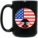 African American Coffee Mug American Flag With Cute Black Girl Head 11oz - 15oz Black Mug