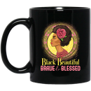 African American Coffee Mug Black Beautiful Brave And Blessed Black History Month Gold Art 11oz - 15oz Black Mug