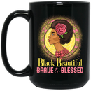 African American Coffee Mug Black Beautiful Brave And Blessed Black History Month Gold Art 11oz - 15oz Black Mug