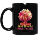 African American Coffee Mug Black Beautiful Brave And Blessed Cute Black Girl Art 11oz - 15oz Black Mug
