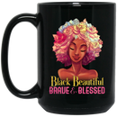 African American Coffee Mug Black Beautiful Brave And Blessed Cute Black Girl Art 11oz - 15oz Black Mug