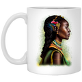 African American Coffee Mug Black Girl Afro Art For Women Girls 11oz - 15oz White Mug