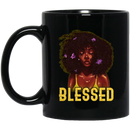 African American Coffee Mug Black Girl Blessed 11oz - 15oz Black Mug