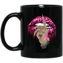 African American Coffee Mug Black Girl Lip Hand Shut The Face Up Cancer 11oz - 15oz Black Mug