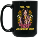 African American Coffee Mug Black Girl Made With Melanin And Magic 11oz - 15oz Black Mug