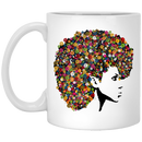 African American Coffee Mug Black Girl With Button Hair African Girl Afro Art 11oz - 15oz White Mug