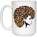 African American Coffee Mug Black Girl With Button Hair African Girl Afro Art 11oz - 15oz White Mug