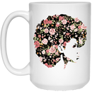 African American Coffee Mug Black Girl With Flowers Hair 11oz - 15oz White Mug