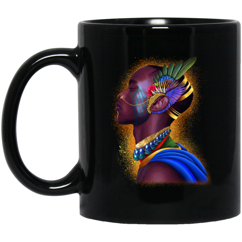 African American Coffee Mug Black Men Afro Art 11oz - 15oz Black Mug CustomCat