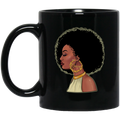 African American Coffee Mug Black Queen Afro Art For Women Girls 11oz - 15oz Black Mug