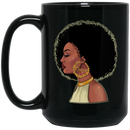 African American Coffee Mug Black Queen Afro Art For Women Girls 11oz - 15oz Black Mug