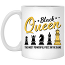 African American Coffee Mug Black Queen The Most Powerful Piece In The Game 11oz - 15oz White Mug