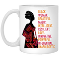 African American Coffee Mug Black Women Beautiful Magic Intelligent 11oz - 15oz White Mug CustomCat