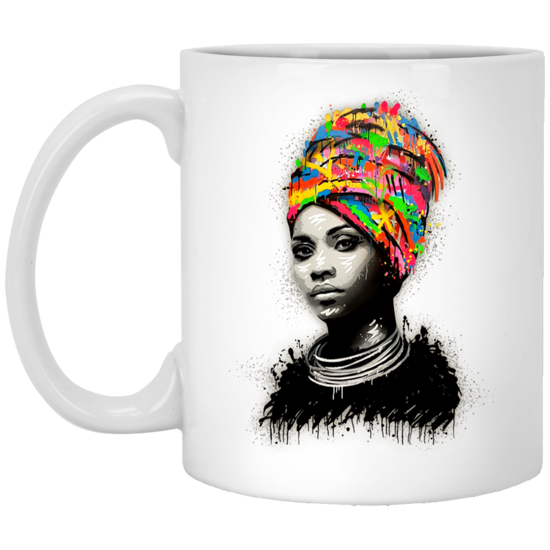 African American Coffee Mug Black Women Colorful Art 11oz - 15oz White Mug