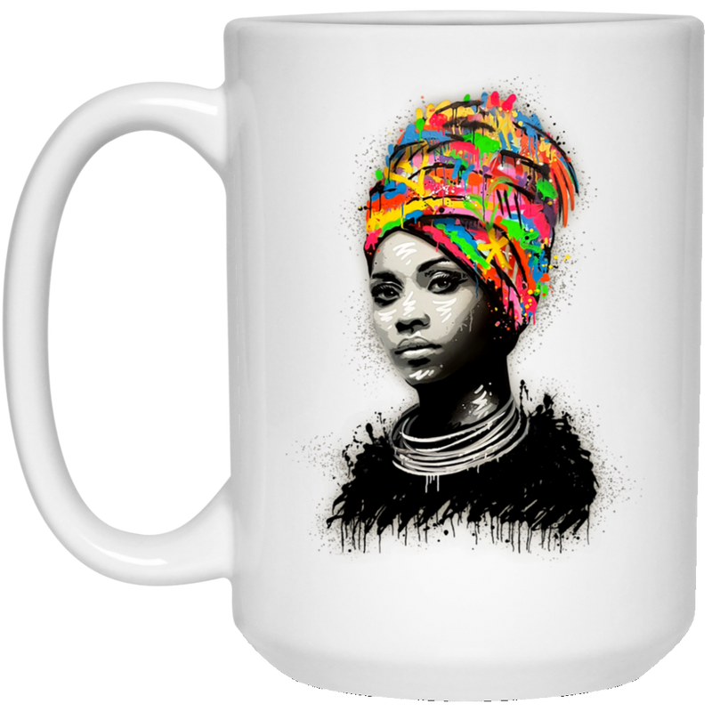 African American Coffee Mug Black Women Colorful Art 11oz - 15oz White Mug