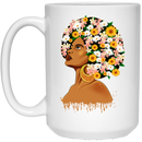 African American Coffee Mug Black Women Flowers Head Art 11oz - 15oz White Mug