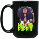 African American Coffee Mug Black Women Melanin Poppin' Black History Month Mug for African Pride 11oz - 15oz Black Mug