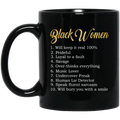 African American Coffee Mug Black Women Quotes Will Keep It Real 100% 11oz - 15oz Black Mug