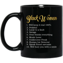 African American Coffee Mug Black Women Quotes Will Keep It Real 100% 11oz - 15oz Black Mug