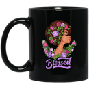 African American Coffee Mug Blessed Black Girl With Beautiful Flowers 11oz - 15oz Black Mug
