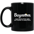 African American Coffee Mug Boymom Less Drama Than Girls But Harder To Keep Alive 11oz - 15oz Black Mug