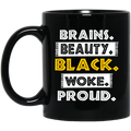 African American Coffee Mug Brain Beauty Black Woke Proud 11oz - 15oz Black Mug