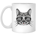 African American Coffee Mug Cat Stay Woke Wear A Glasses 11oz - 15oz White Mug