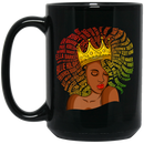 African American Coffee Mug Cute Black Girl Art Wear A Crown 11oz - 15oz Black Mug