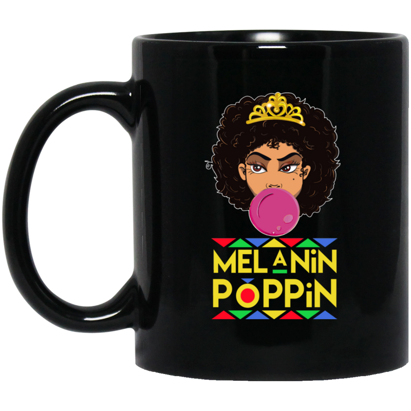 African American Coffee Mug Cute Black Girl Balloon Melanin Poppin 11oz - 15oz Black Mug