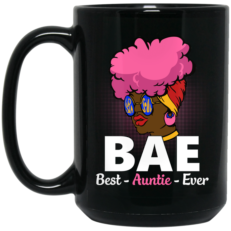 African American Coffee Mug Cute Black Women Mug BAE Best Auntie Ever Gift 11oz - 15oz Black Mug