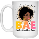 African American Coffee Mug Cute Black Women Mug BAE Best Auntie Ever Gift 11oz - 15oz White Mug