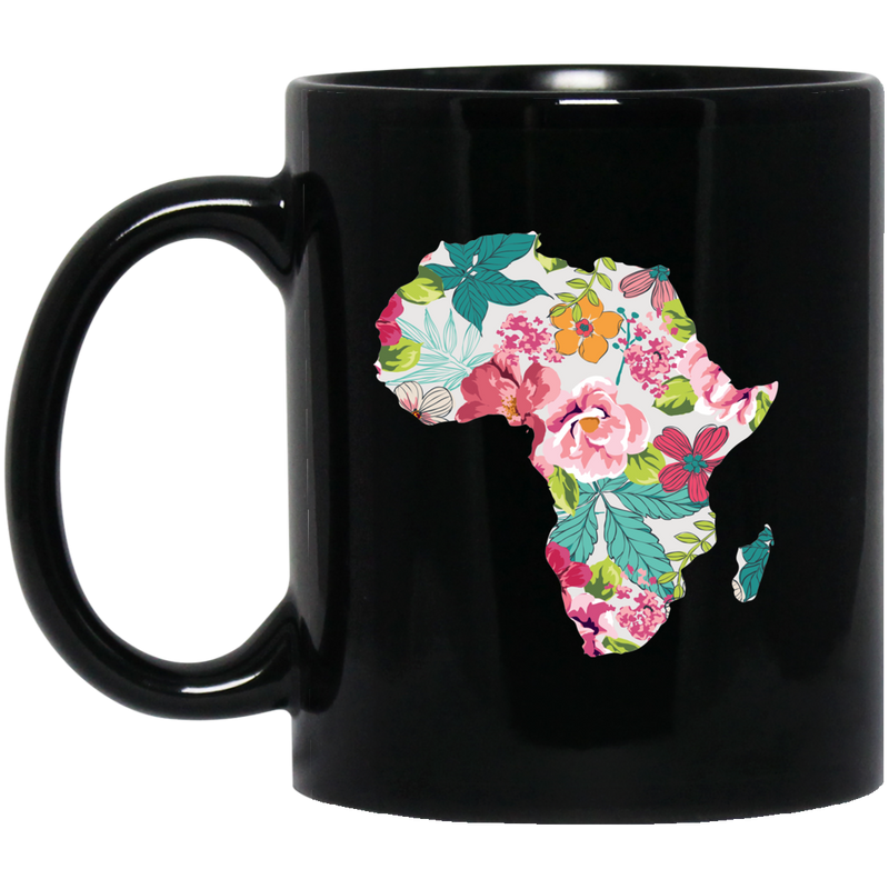 African American Coffee Mug Flowers Map Of African American 11oz - 15oz Black Mug