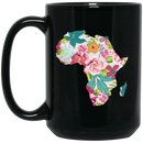 African American Coffee Mug Flowers Map Of African American 11oz - 15oz Black Mug