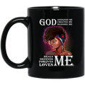 African American Coffee Mug God Designed Created Blesses Me Heals Defends Forgives Loves Me History Month 11oz - 15oz Black Mug