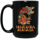 African American Coffee Mug Hakuna Matata Cute Black Girl Art 11oz - 15oz Black Mug