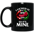 African American Coffee Mug I Licked It So It's Mine Lips 11oz - 15oz Black Mug