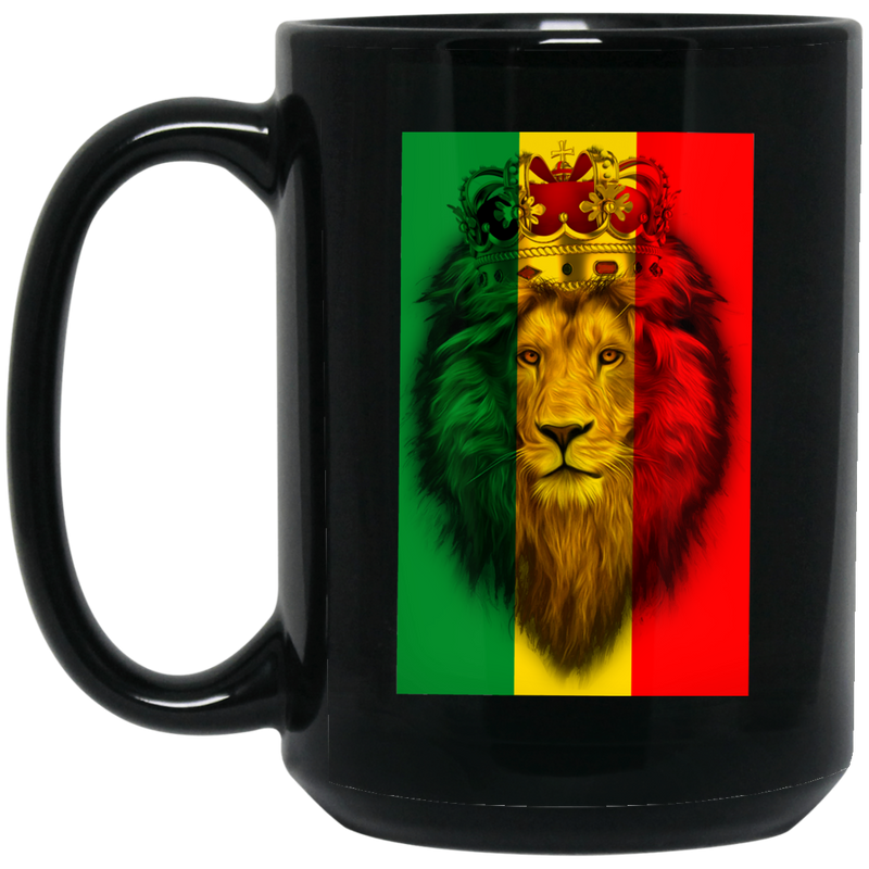 African American Coffee Mug Lion King Flag 11oz - 15oz Black Mug