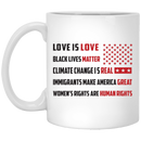 African American Coffee Mug Love Is Love Black Lives Matter American Flag 11oz - 15oz White Mug