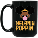 African American Coffee Mug Melanin Poppin' Balloons Crown Black History Month Mug for African Pride 11oz - 15oz Black Mug