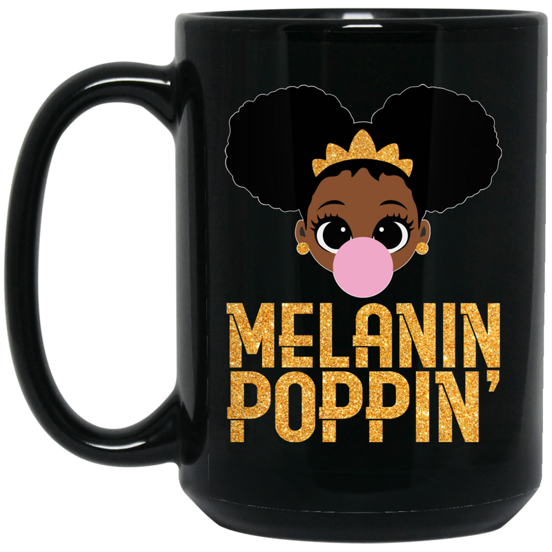 African American Coffee Mug Melanin Poppin' Balloons Crown Black History Month Mug for African Pride 11oz - 15oz Black Mug