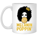 African American Coffee Mug Melanin Poppin' Balloons Crown Black History Month Mug for African Pride 11oz - 15oz White Mug