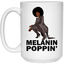 African American Coffee Mug Melanin Poppin' Black History Month Mug for African Pride 11oz - 15oz White Mug