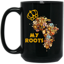 African American Coffee Mug My Roots African Map 11oz - 15oz Black Mug